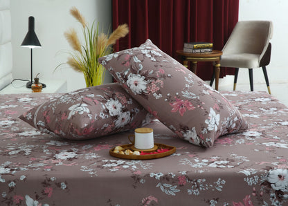 3 PCs Double Bed Sheet With Same Packing- White Nector Bed Sheets Apricot