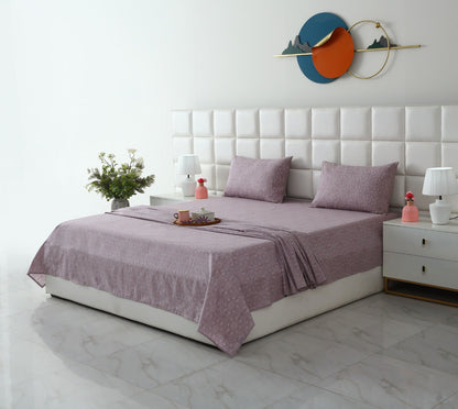 3 PCs Double Bed Sheet With Same Packing- Rosy Dreams Bed Sheets Apricot
