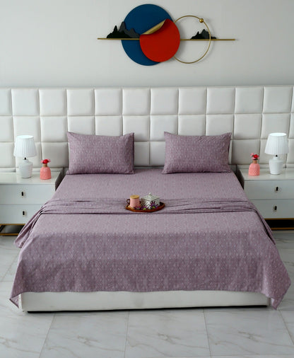 3 PCs Double Bed Sheet With Same Packing- Rosy Dreams Bed Sheets Apricot