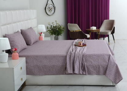 3 PCs Double Bed Sheet With Same Packing- Rosy Dreams Bed Sheets Apricot