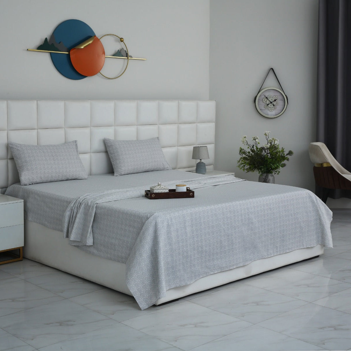3 PCs Double Bed Sheet With Same Packing- Twilight Buds Bed Sheets Apricot