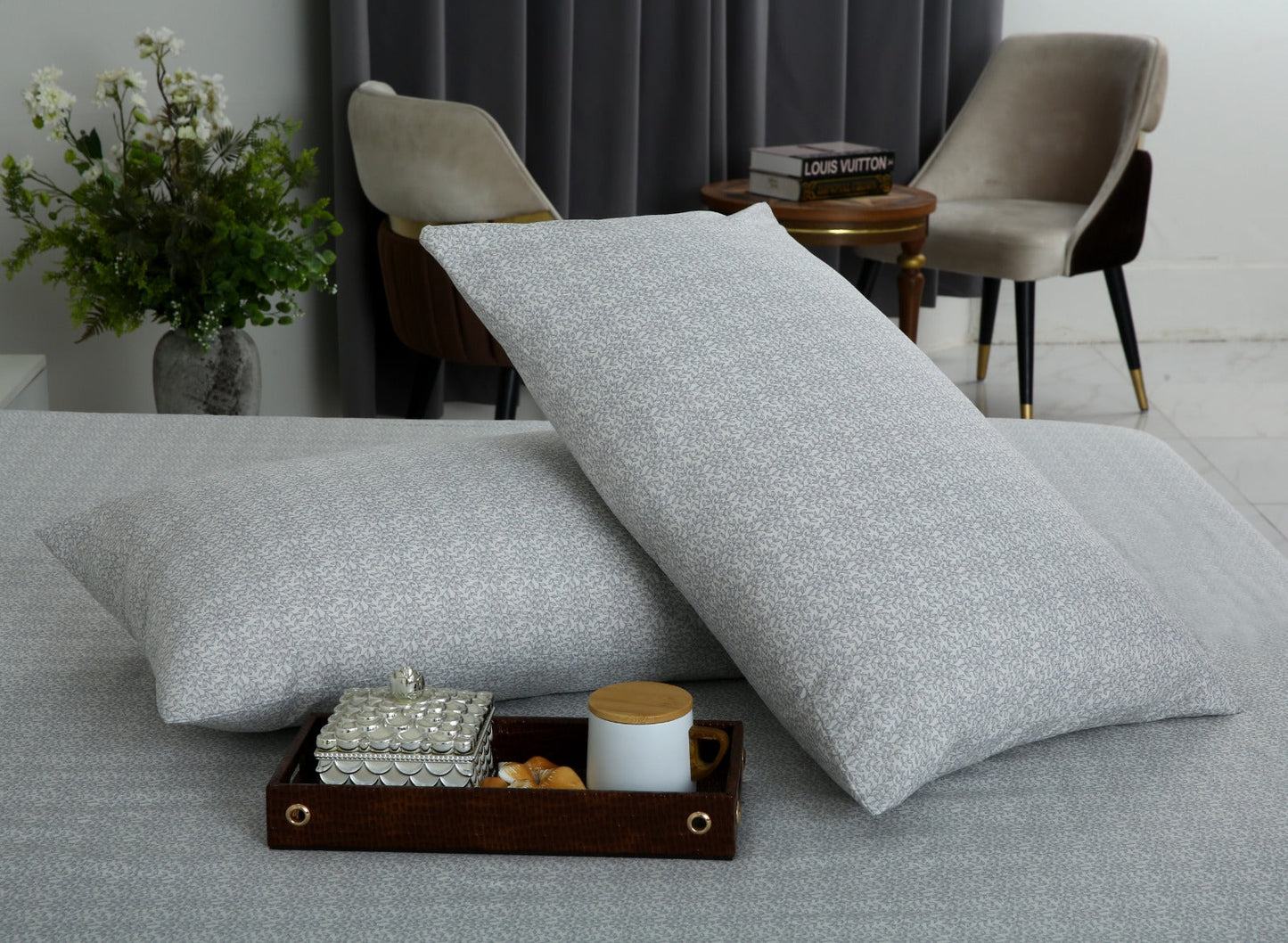 3 PCs Double Bed Sheet With Same Packing- Twilight Buds Bed Sheets Apricot