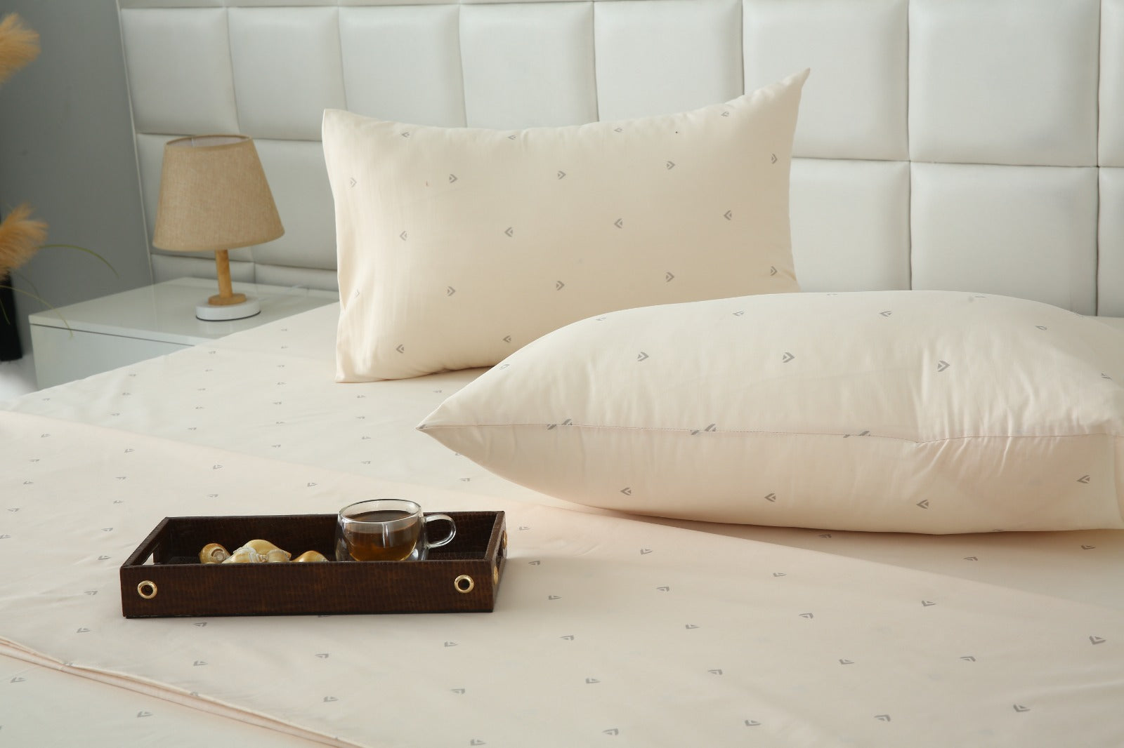 3 PCs Double Bed Sheet With Same Packing- Linen Cloud Bed Sheets Apricot