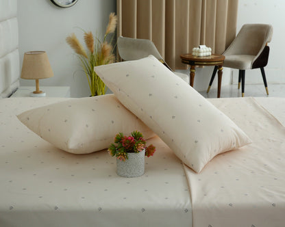 3 PCs Double Bed Sheet With Same Packing- Linen Cloud Bed Sheets Apricot