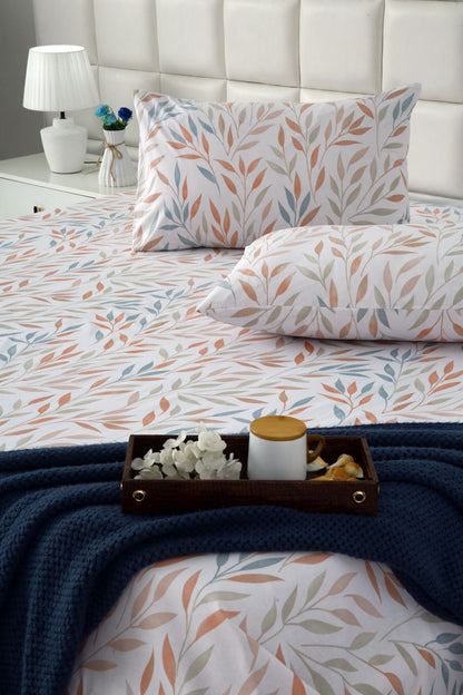 3 PCs Double Bed Sheet With Same Packing- DB286 Bed Sheets Apricot
