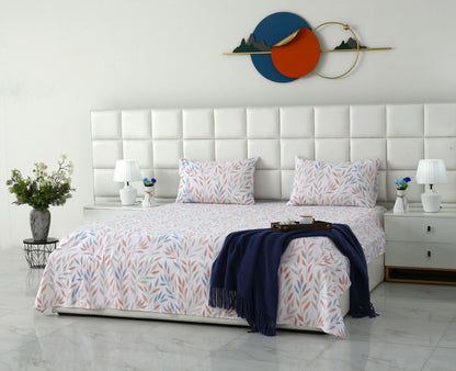3 PCs Double Bed Sheet With Same Packing- DB286 Bed Sheets Apricot