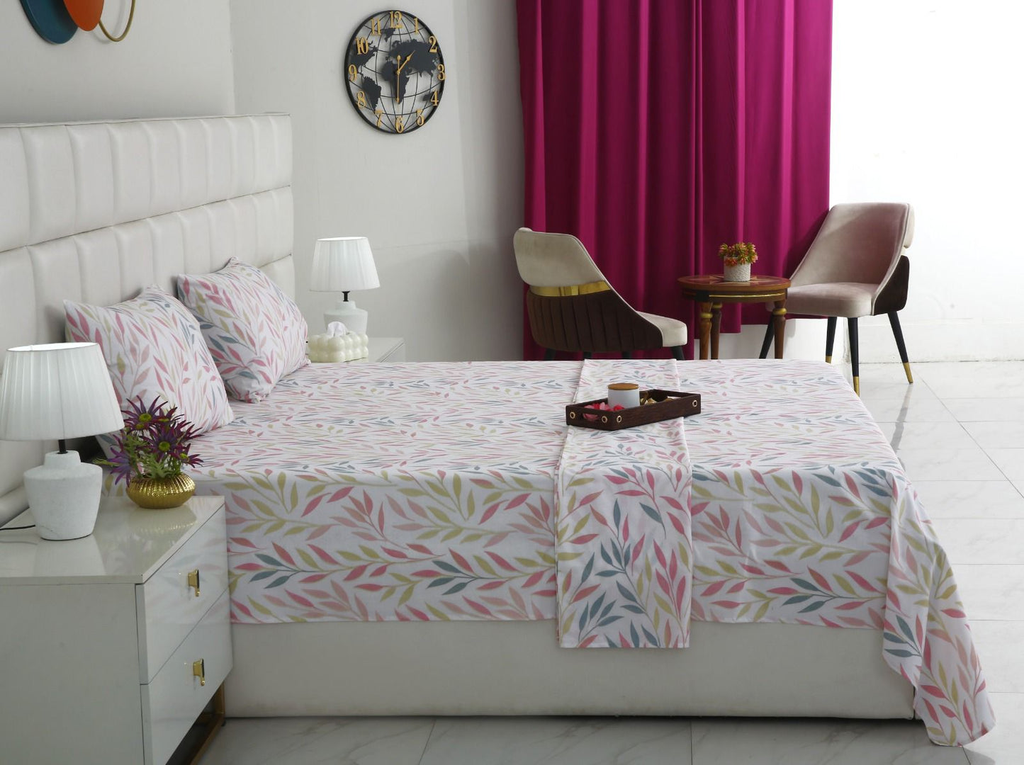 3 PCs Double Bed Sheet With Same Packing- DB284 Bed Sheets Apricot
