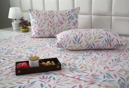 3 PCs Double Bed Sheet With Same Packing- DB284 Bed Sheets Apricot