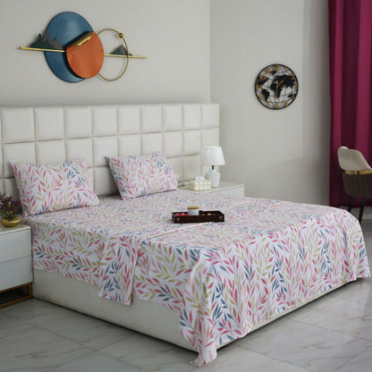 3 PCs Double Bed Sheet With Same Packing- DB284 Bed Sheets Apricot