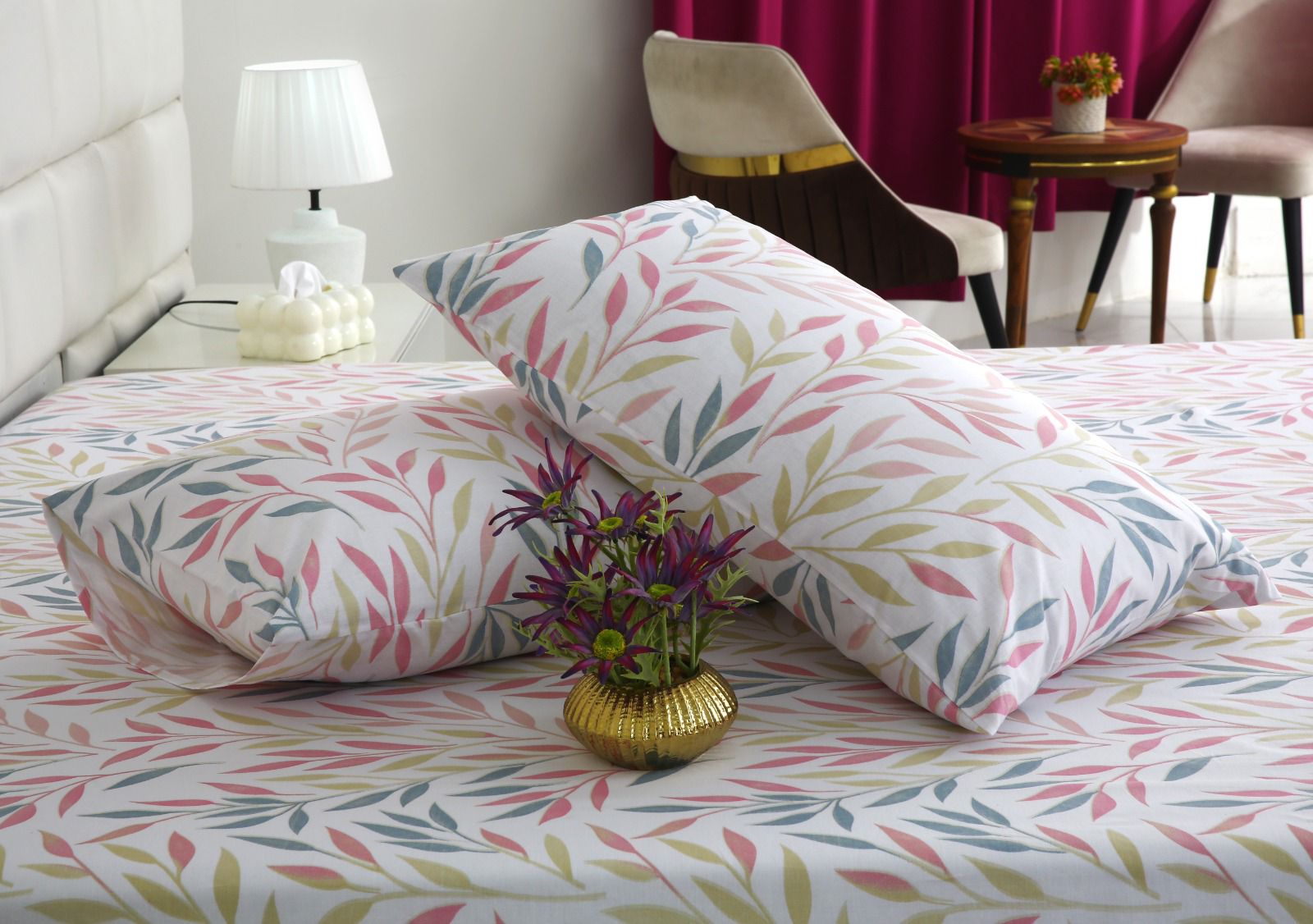 3 PCs Double Bed Sheet With Same Packing- DB284 Bed Sheets Apricot