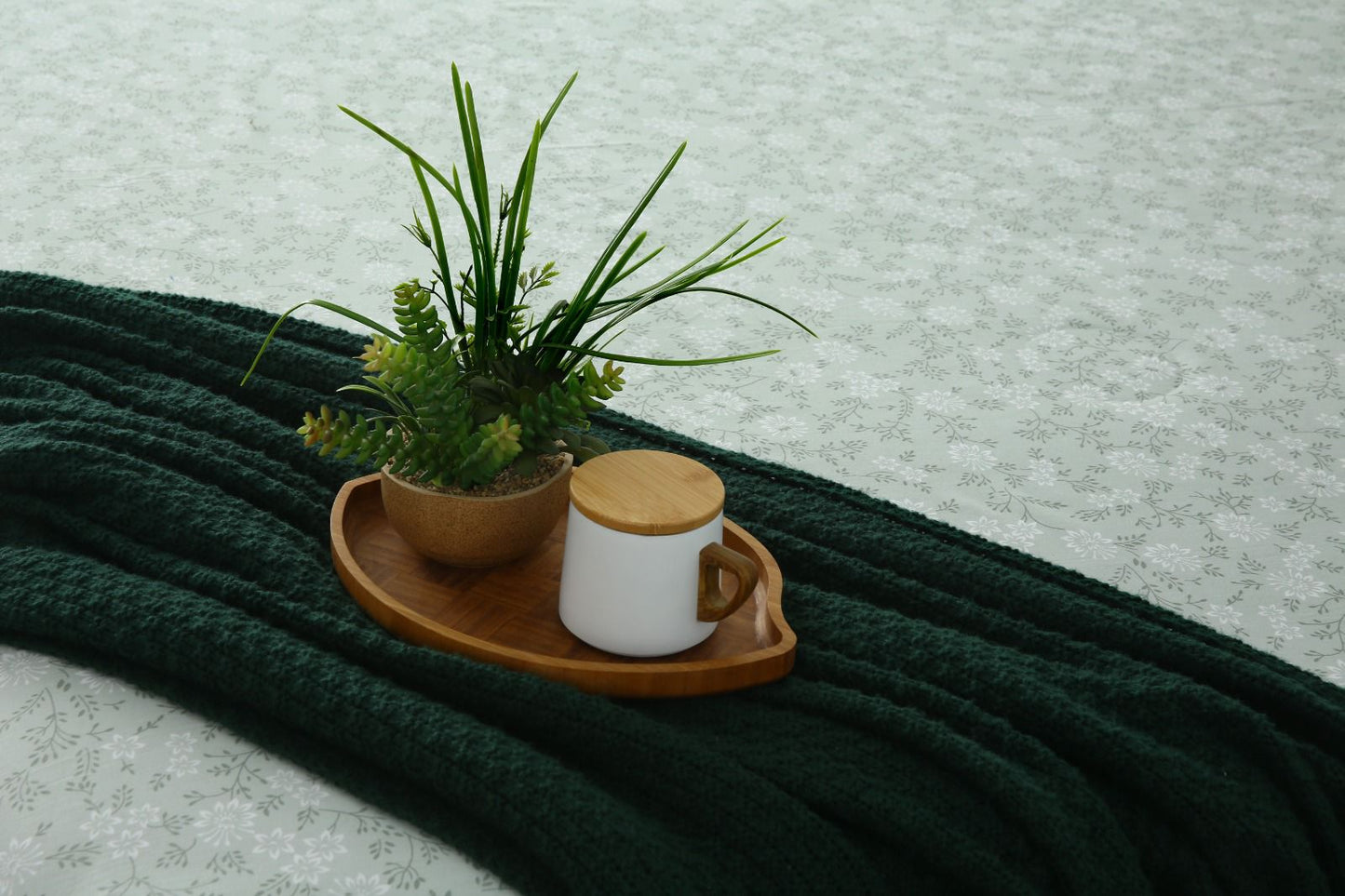 3 PCs Double Bed Sheet With Same Packing- Moroccan Mint Bed Sheets Apricot