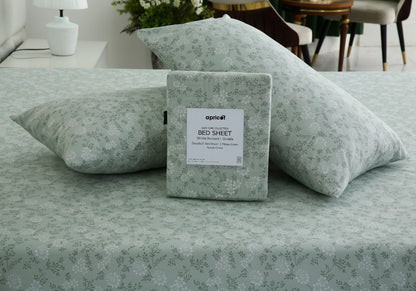 3 PCs Double Bed Sheet With Same Packing- Moroccan Mint Bed Sheets Apricot