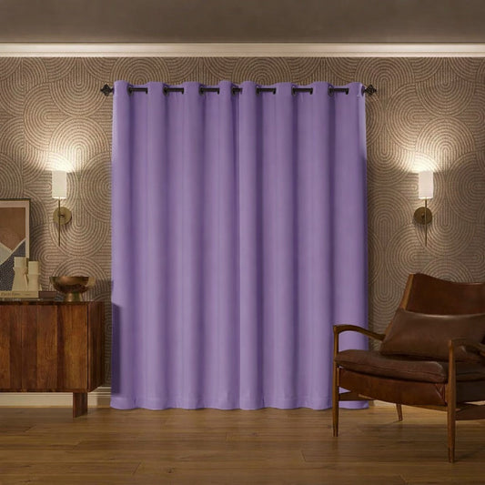 Plain Dyed Laminated Curtain- Purple Curtains Apricot