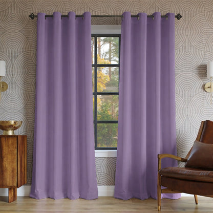 Plain Dyed Laminated Curtain- Purple Curtains Apricot