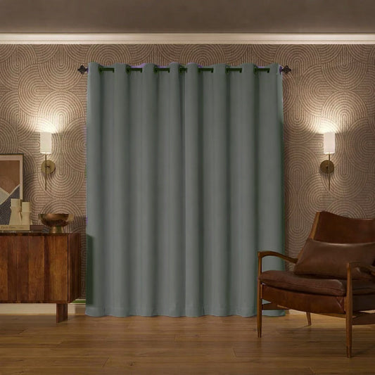 Plain Dyed Laminated Curtain- Grey Curtains Apricot