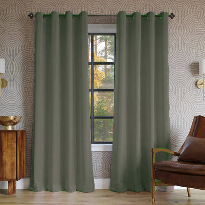Plain Dyed Laminated Curtain- Grey Curtains Apricot