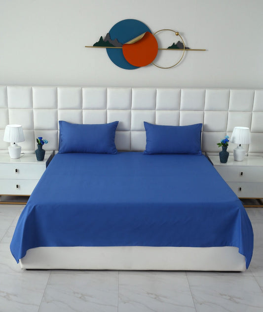 3 PCs Double Bed Sheet With Same Packing- Aqua Bed Sheets Apricot