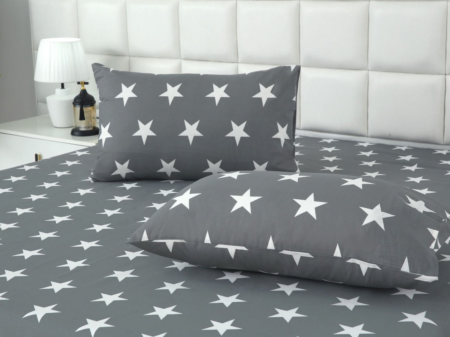 3 PCs Double Bed Sheet With Same Packing- Stars Bed Sheets Apricot