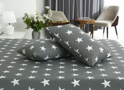 3 PCs Double Bed Sheet With Same Packing- Stars Bed Sheets Apricot
