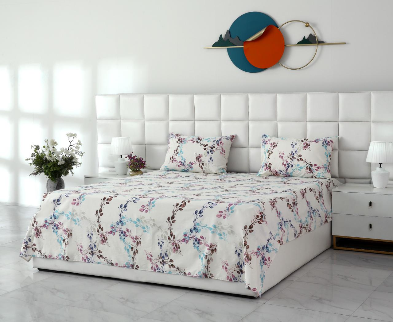 3 PCs Double Bed Sheet With Same Packing- DB285 Bed Sheets Apricot