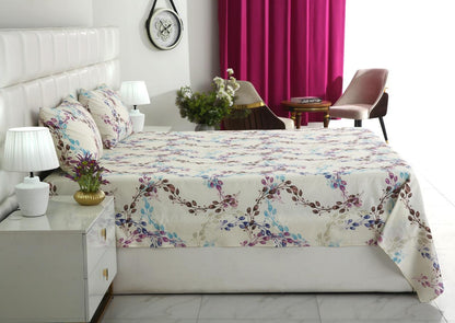 3 PCs Double Bed Sheet With Same Packing- DB285 Bed Sheets Apricot