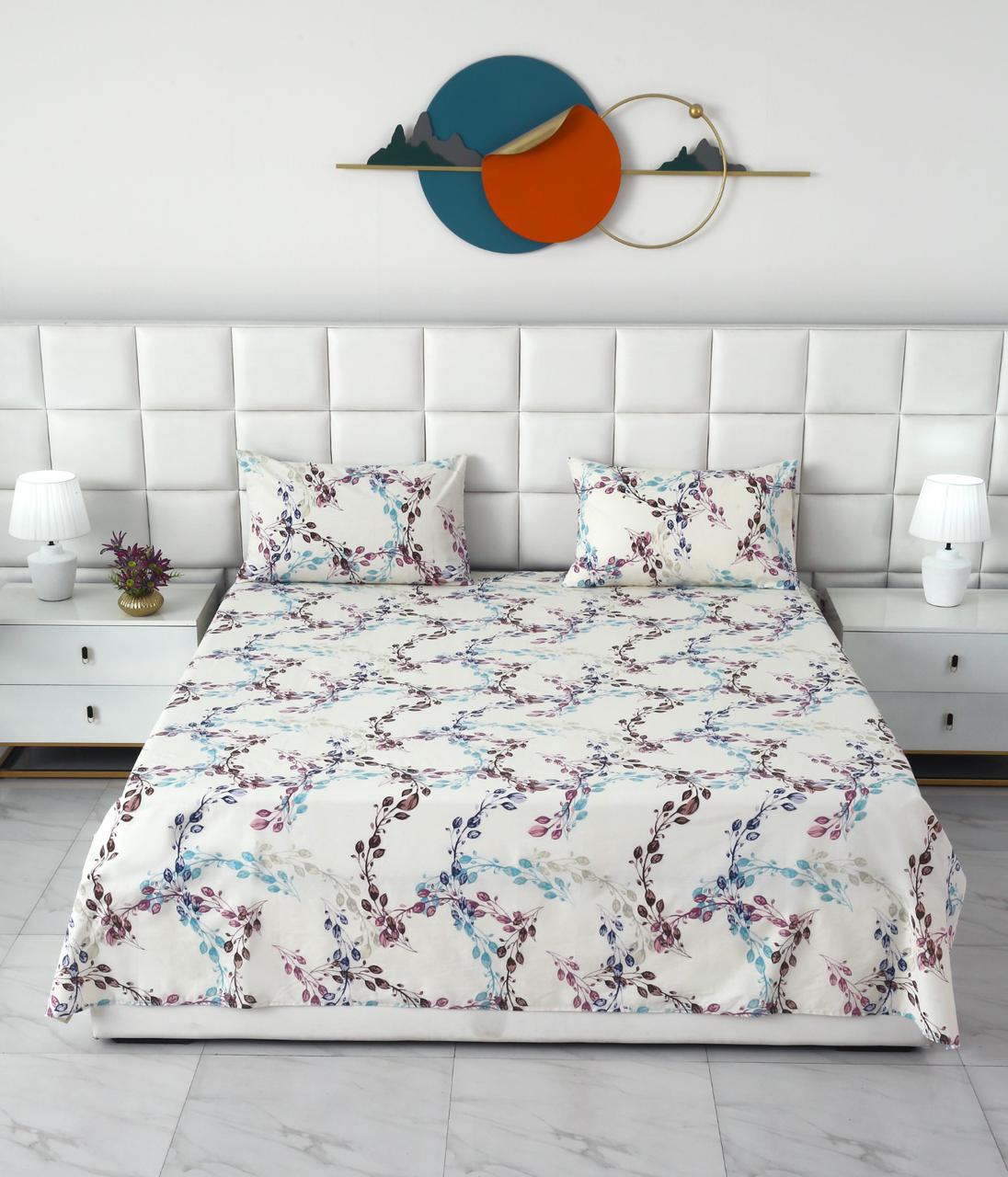 3 PCs Double Bed Sheet With Same Packing- DB285 Bed Sheets Apricot