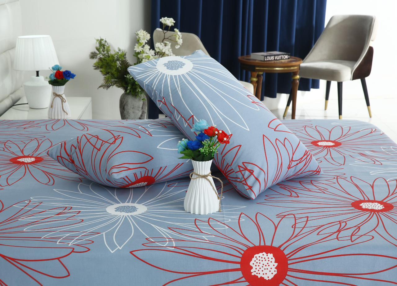 3 PCs Double Bed Sheet-DB-275 Bed Sheets Apricot