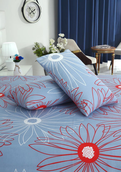 3 PCs Double Bed Sheet-DB-275 Bed Sheets Apricot