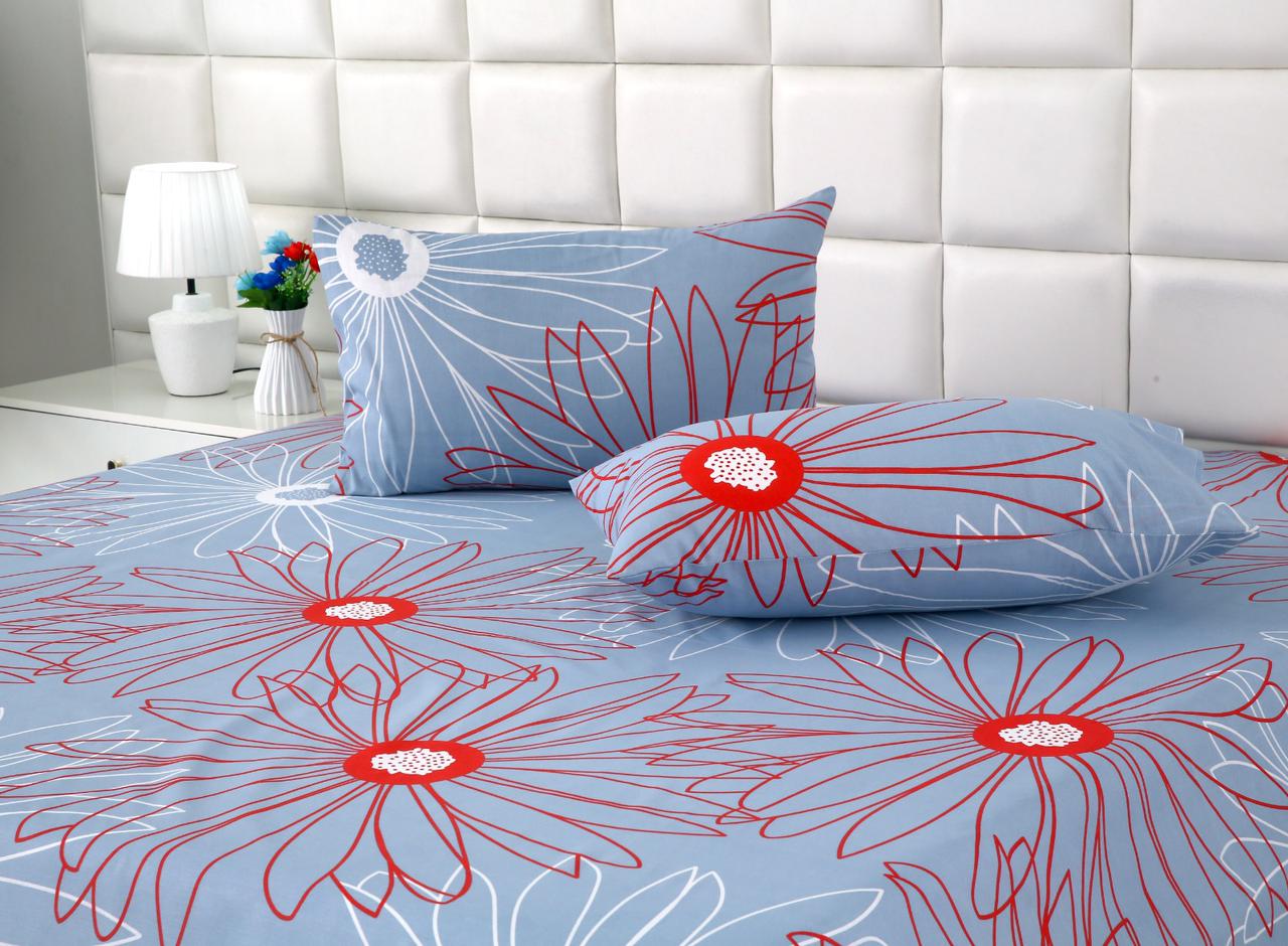 3 PCs Double Bed Sheet-DB-275 Bed Sheets Apricot