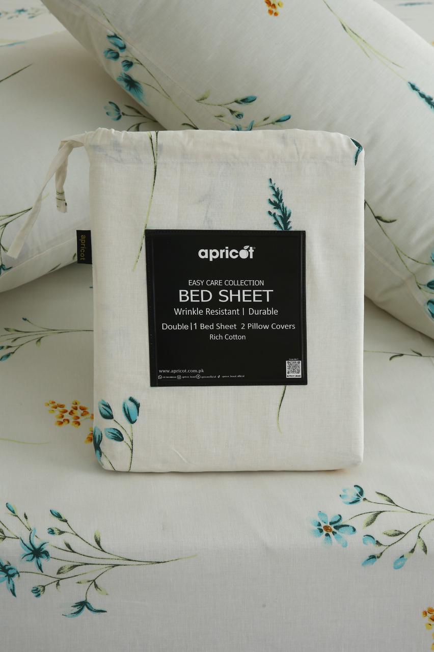 3 PCs Double Bed Sheet With Same Packing-DB-279 Bed Sheets Apricot