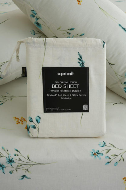 3 PCs Double Bed Sheet With Same Packing-DB-279 Bed Sheets Apricot