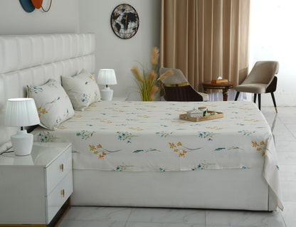3 PCs Double Bed Sheet With Same Packing-DB-279 Bed Sheets Apricot