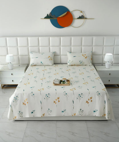 3 PCs Double Bed Sheet With Same Packing-DB-279 Bed Sheets Apricot
