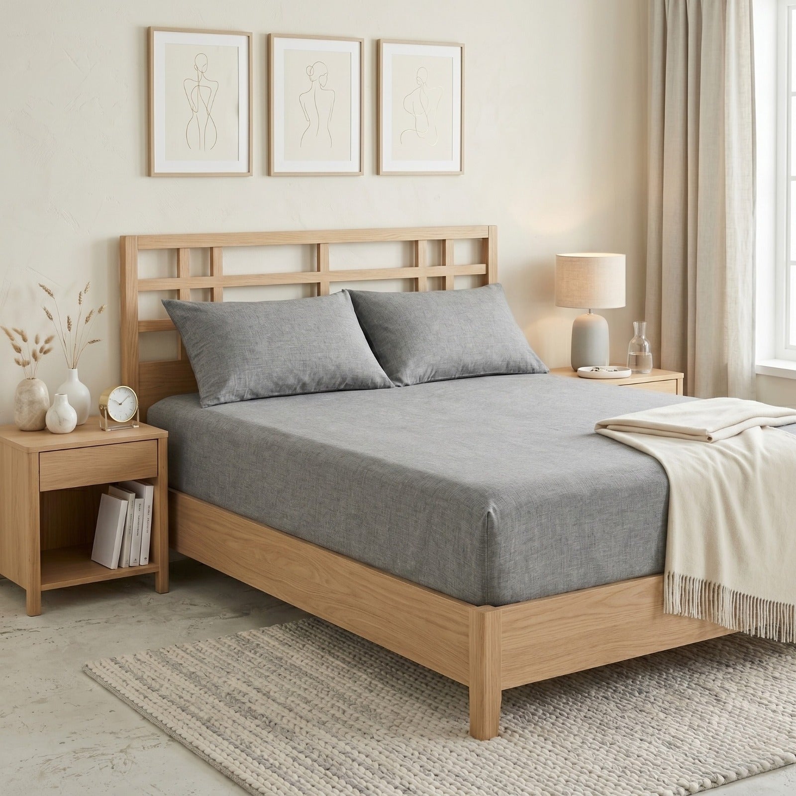 Fitted Bed Sheet- FT001 Fitted Sheets Apricot