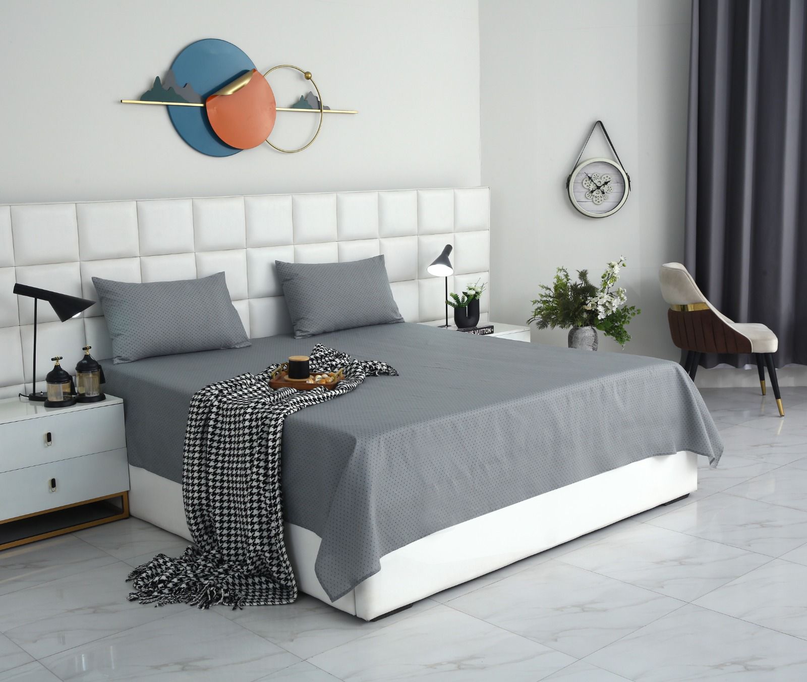 3 PCs Double Bed Sheet With Same Packing-DB-280 Bed Sheets Apricot