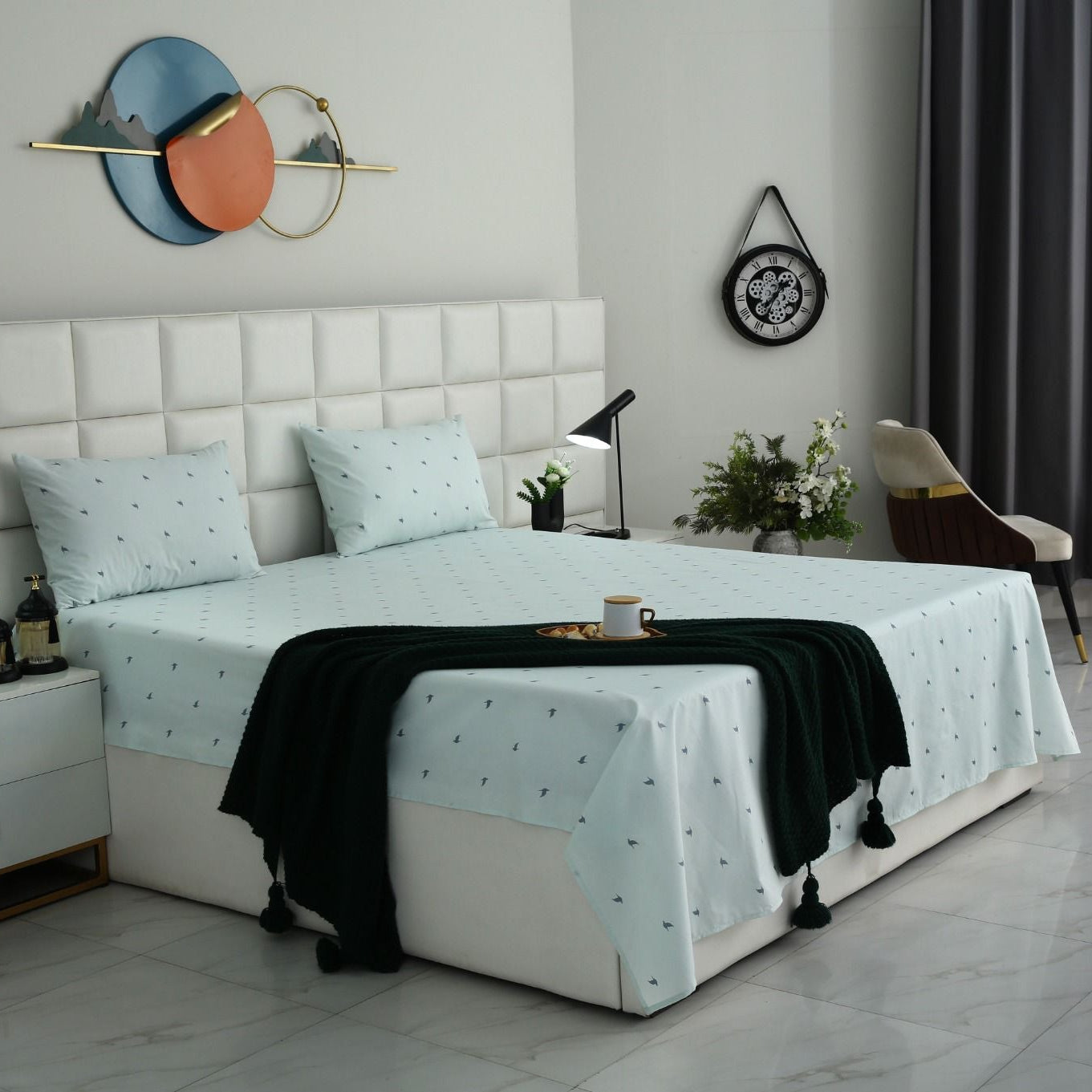 3 PCs Double Bed Sheet With Same Packing-DB-277 Bed Sheets Apricot