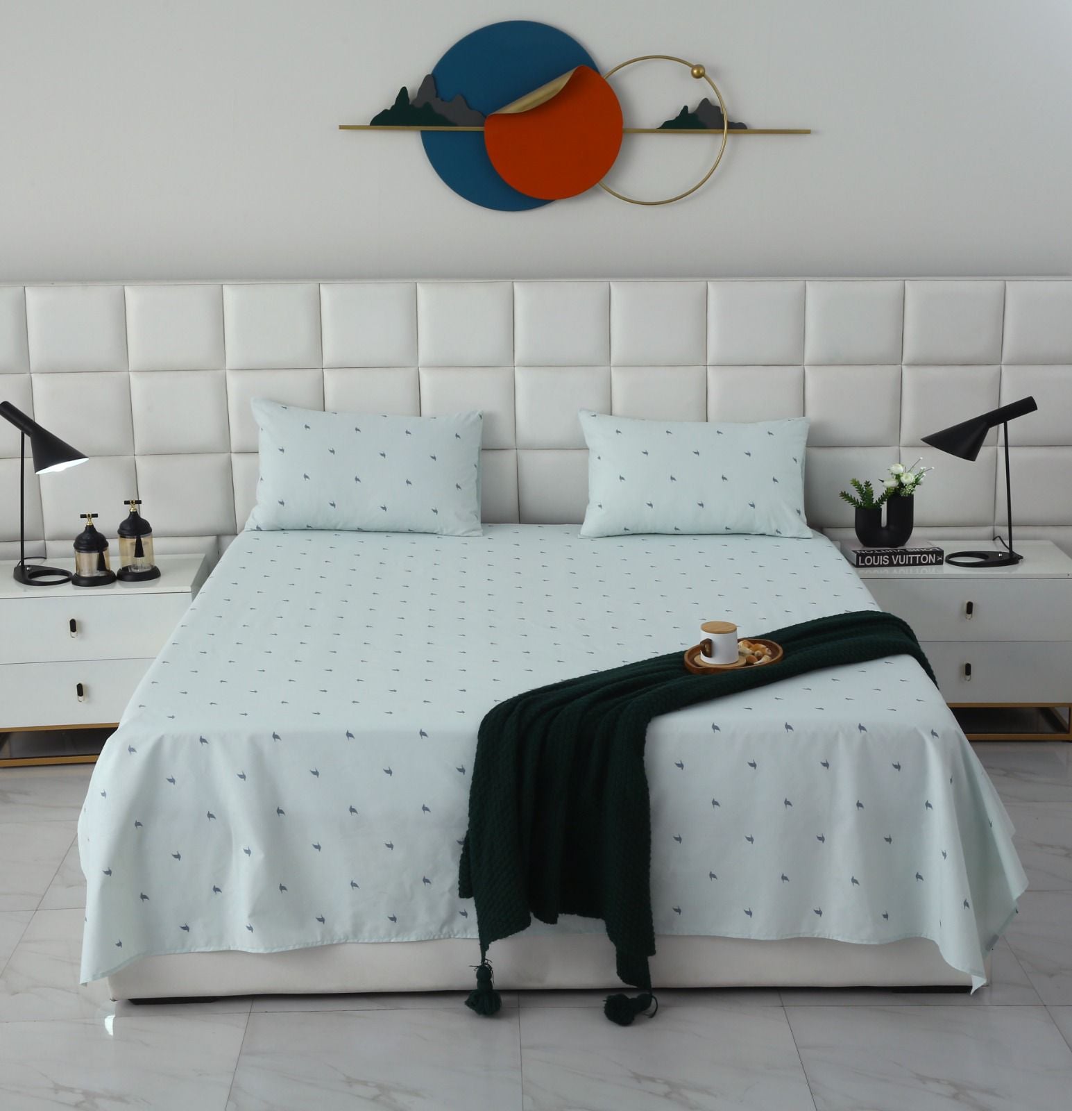3 PCs Double Bed Sheet With Same Packing-DB-277 Bed Sheets Apricot