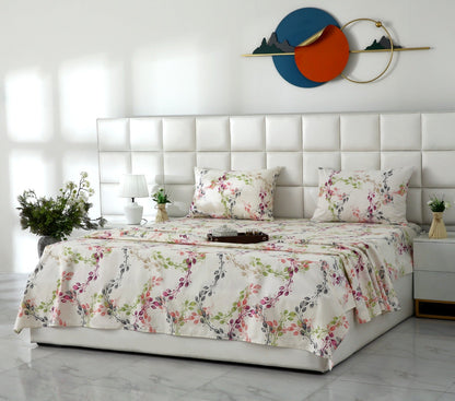 3 PCs Double Bed Sheet With Same Packing- DB282 Bed Sheets Apricot