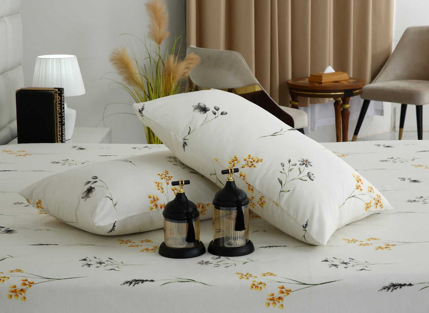 3 PCs Double Bed Sheet With Same Packing- DB283 Bed Sheets Apricot