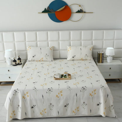 3 PCs Double Bed Sheet With Same Packing- DB283 Bed Sheets Apricot