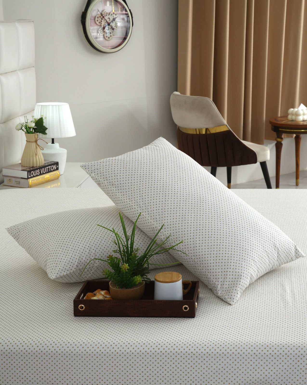 Fitted Bed Sheet- FT0029 Fitted Sheets Apricot