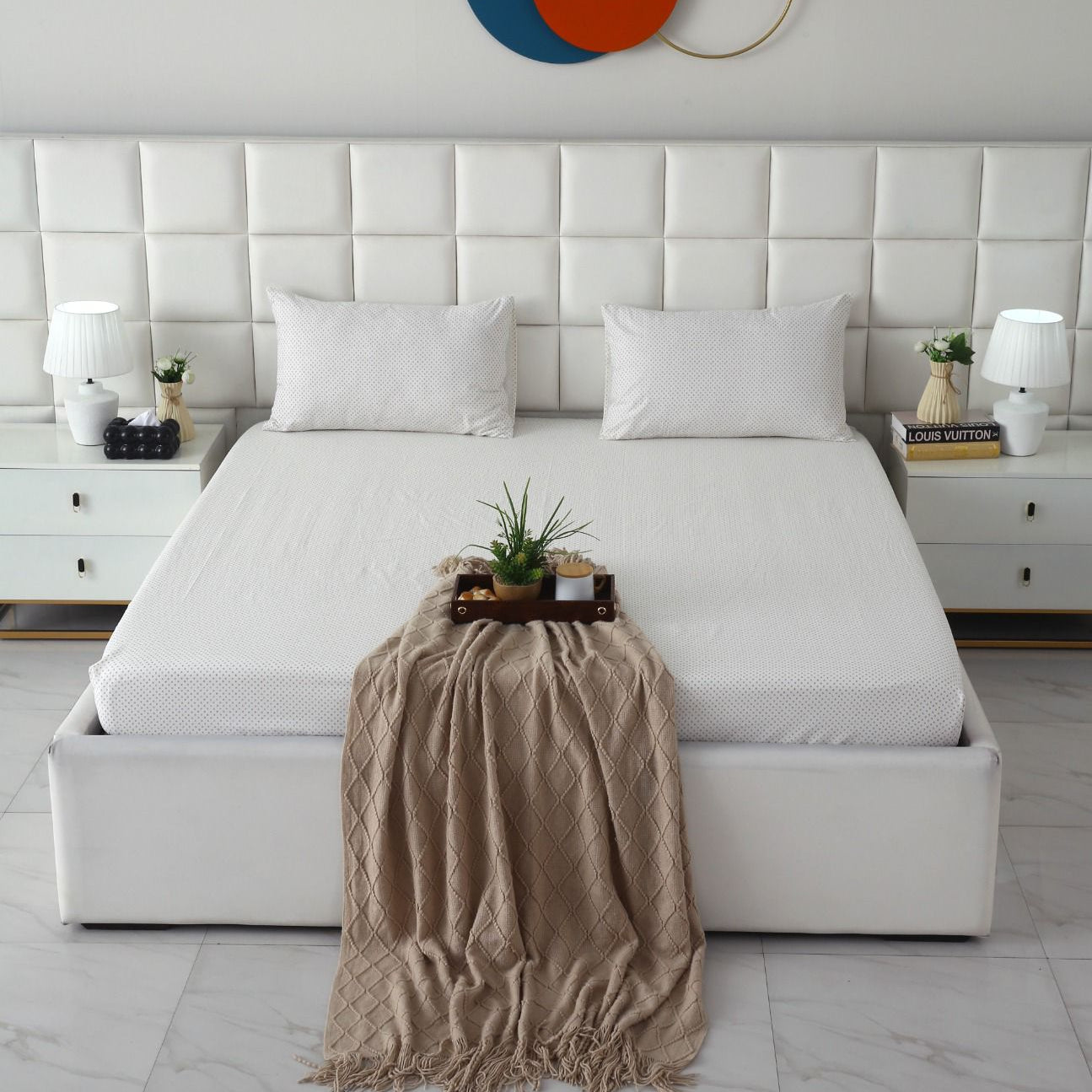 Fitted Bed Sheet- FT0029 Fitted Sheets Apricot