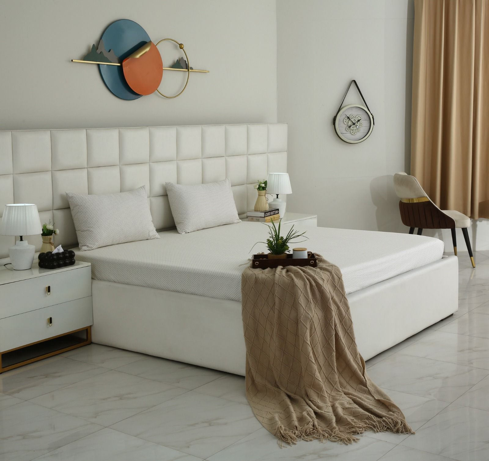 Fitted Bed Sheet- FT0029 Fitted Sheets Apricot