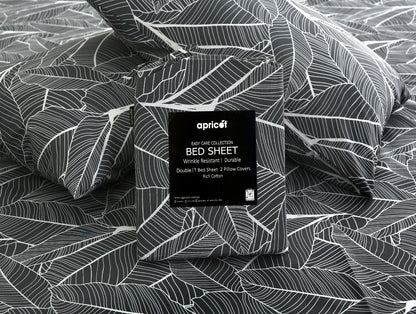 3 PCs Double Bed Sheet With Same Packing- Ash Petals Bed Sheets Apricot