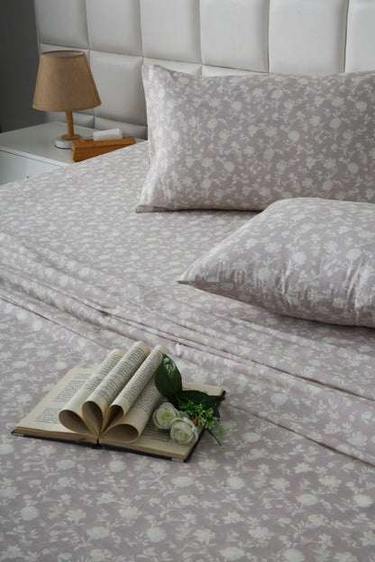 3 PCs Double Bed Sheet With Same Packing- Lily of the Valley Bed Sheets Apricot