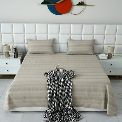 3 PCs Double Bed Sheet With Same Packing- Beige Shades Bed Sheets Apricot
