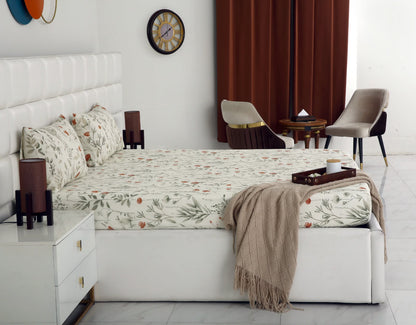 Fitted Bed Sheet- PFT003 Fitted Sheets Apricot