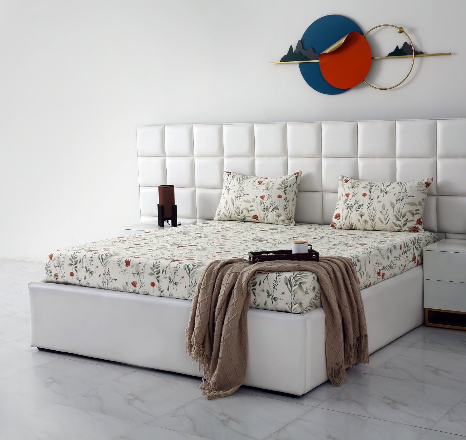 Fitted Bed Sheet- PFT003 Fitted Sheets Apricot
