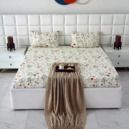 Fitted Bed Sheet- PFT003 Fitted Sheets Apricot