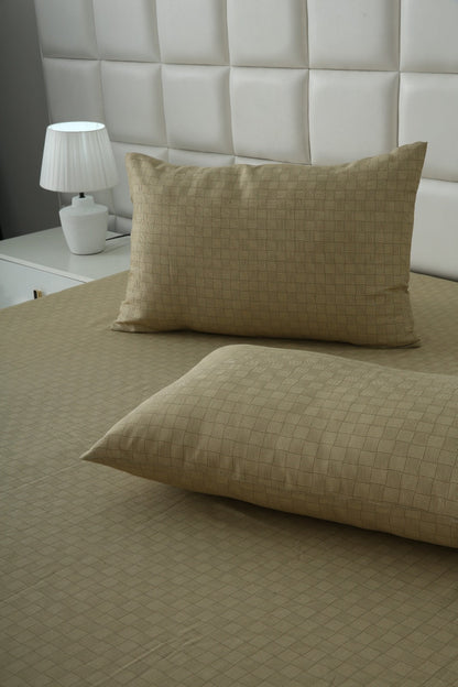 Fitted Bed Sheet- FT007 Fitted Sheets Apricot